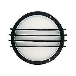 Outdoor Wall and Ceiling luminaire Type No. 6047, IP44, Ø 25.5cm, E27 QA55 max. 57W, black matt / opal glass