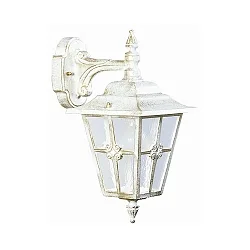 Outdoor Wall luminaire Country style Cross brace Type No. 1805, hanging on wall bracket, IP23, E27, cast alu, white-gold