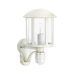 Outdoor Wall luminaire Country style Vintage Type No. 1834 with motion sensor (Type No. 1836), E27, cast alu, white-gold