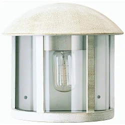 Outdoor Wall luminaire Country style Vintage Type No. 3225, half shape, IP44, E27 QA55, cast alu / clear, white-gold