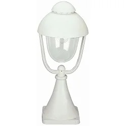 Pedestal luminaire Contry style double dome 2 Type No. 0515, 56cm, IP44, E27 QA55, cast alu / bubble glass clear, white