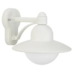 Outdoor Wall luminaire Country style Hat shape round Type No. 1850, IP44, E27 QA55 max. 57W, cast alu / glass, white matt