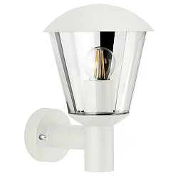 Outdoor Wall luminaire Type No. 1854, IP54 IK08, E27 QA55 max. 57W, aluminum / plastic clear, impact resistant, white