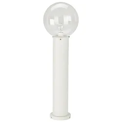 Bollard light Type No. 2012, E27 with glass ball Ø 25cm, E27, white / clear glass