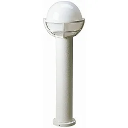 Bollard light Type No. 2030, with ball shade Ø 23cm, IP44, height 80cm, E27 QA55 max. 57W, cast alu / opal glass, white