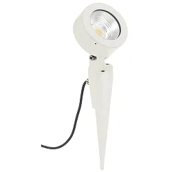 LED Ground spike spot Type No. 2390, IP54, 12W 3000K 1200lm 30°, rotatable, swiveling, dimmable, cast alu / glass, white matt
