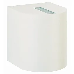 LED Outdoor Wall spot Type No. 2401 - 2-sided, tight/wide, round, IP44, 230V AC/DC, 2x 6.7W 3000K 600lm, lens + glass, white