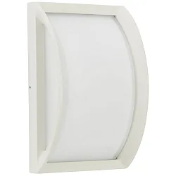 Outdoor LED Wall and Ceiling luminaire Type No. 6389, arched, 18.5x28.5cm, IP44, 10W 3000K 900lm, cast alu, dimmable, silver