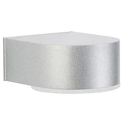 Outdoor LED Wall luminaire Type No. 0233, IP44, 230V AC/DC, 3W 3000K 330lm, cast alu / safety glass satined, silver matt