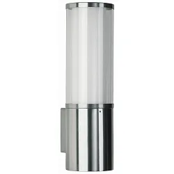 Outdoor Wall luminaire Type No. 0309, E27, IP44, E27 max. 20W (LED), stainless steel / opal glass