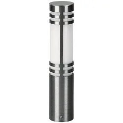 Pedestal luminaire Type No. 0559 stainless steel, IP44, height 50cm, 1x G24d-2 TC-D 18W, stainless steel / opal glass