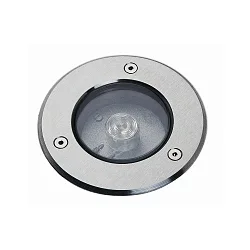 LED Ground recessed spot Type No. 2159, IP67 IK08, Ø 11cm, 1W 3000K 80lm 30°, stainless steel cover