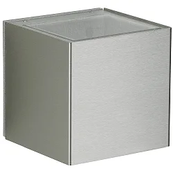 LED Outdoor Wall spot Type No. 2375 - 2-sided, wide/wide, cube, IP44, 2x 3W 3000K 330lm, rigid, stainless steel, clear