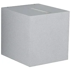 LED Outdoor Wall spot Type No. 2415 - 2-sided, tight/tight, square, IP44, 230V AC/DC, 13.4W 3000K 1200lm, lens clear, silver