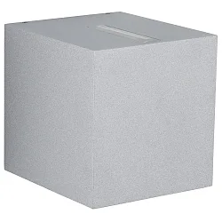 LED Outdoor Wall spot Type No. 2416 - 2-sided, tight/wide, square, IP44, 230V AC/DC, 13.4W 3000K 1200lm, lens + glass, silver