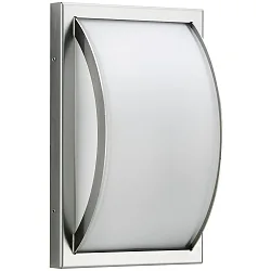 Outdoor Wall and Ceiling luminaire Type No. 6282, body flat / cover convex, IP44, E27 QA55 max. 57W, stainless steel