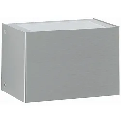 LED Outdoor Wall luminaire Type No. 6164, 2-sided, square, IP44, width 15cm, 2x 5.8W 3000K 430lm, stainless steel / glass