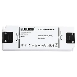 Blulaxa LED Transformer Trafo 12V DC, fixed voltage, ultra-flat design, 0.5W-15W