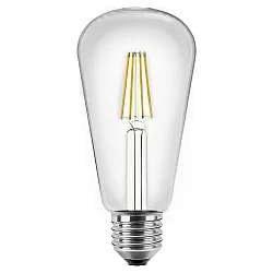Blulaxa LED Filament Lamp Edison ST64, 4W, 300°, E27, warmwhite glass
