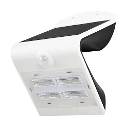Blulaxa® LED Solar Outdoor Wall luminaire with PIR sensor, IP65, 3.2W 3000K 400lm 120°, incl. Accumulator, white