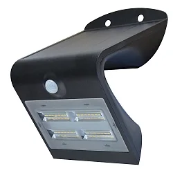 Blulaxa® LED Solar Outdoor Wall luminaire with PIR sensor, IP65, 3.2W 3000K 400lm 120°, incl. Accumulator, white