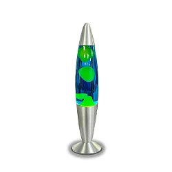 LED lava lamp IP20, blue, yellow, silver 