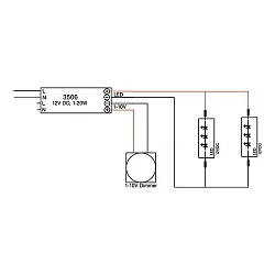 LED power supply unit 0-20W, 12V DC, IP20, 1-10V dimmable
