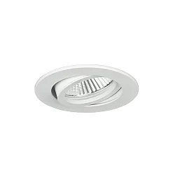 Recessed LV spot, IP20, 12V, GX5.3 max. 50W, round, swivelling, white