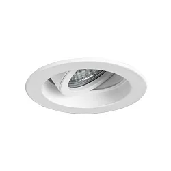 Recessed LV spot, IP20, 12V, GX5.3 max. 50W, round, swivelling, white