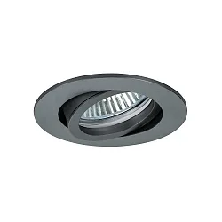 Recessed LV spot, IP20, 12V, GX5.3 max. 50W, round, swivelling, matt titanium