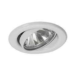 Recessed HV spot, IP20, Ø 8.2cm, 230V AC, GU10 max. 50W, quick assembly without tools, swivelling, steel, inox steel, white