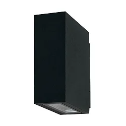 Outdoor LED wall luminaire, IP54, Up/Down, 230V, 2x3W 3000K 450lm 60°, structured graphite