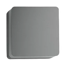 Outdoor LED wall luminaire, IP54, square, with 2 exchangeable front panels, 230V, 9W 3000K 665lm, silver / opal