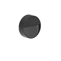 wall luminaire round IP65, black, transparent 