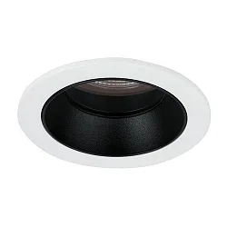Recessed LED downlight ALTERO, IP44, round, Ø 8.3cm, changeable cover, 500mA, 9.2W 3000K 820lm 33°, white / black