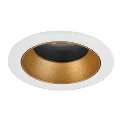 Recessed LED downlight ALTERO, IP44, round, Ø 8.3cm, changeable cover, 500mA, 9.2W 3000K 820lm 33°, white / gold