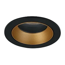 Recessed LED downlight ALTERO, IP44, round, Ø 8.3cm, changeable cover, 500mA, 9.2W 4000K 840lm 33°, black / gold