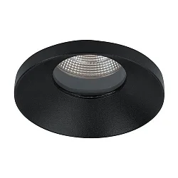 Recessed outdoor LED downlight with funnel cover, IP54, Ø 8.3cm, 500mA, 9.2W 4000K 840lm 38°, structured black