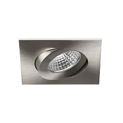 recessed luminaire OLENI-S / PHASE DIM 830 square, swivelling, dimmable IP20, nickel matt dimmable 6,7W 570lm 3000K 38° CRI >80