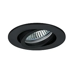 Recessed LED spot, IP20, round, 230V AC, 6W 3000K 640lm 38°, swivelling 20°, black