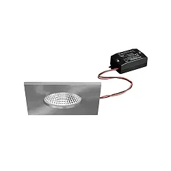 downlight BB21 square, rigid, built-in version, switchable IP65, nickel matt 