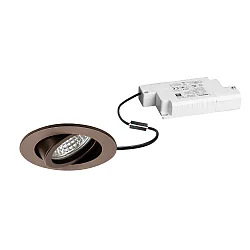 recessed spotlight TIRREL-R LED DIM round, swivelling, matte metallic brown dimmable