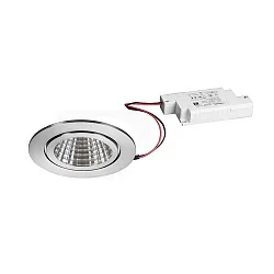 Recessed outdoor LED downlight set BB15 incl. converter, V4A, IP54, round, 230V, 6W 3000K 640lm 38°, dimmable, stainless steel
