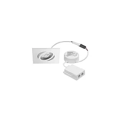 recessed luminaire ABACO SQUARE PHASE swivelling, Dim-To-Warm IP44, white matt dimmable 8W 530lm 1800-3000K 36° 36° CRI > 90