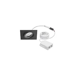 recessed luminaire ABACO SQUARE PHASE swivelling, Dim-To-Warm IP44, black matt dimmable 8W 530lm 1800-3000K 36° 36° CRI > 90