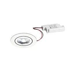 recessed luminaire IP20, glossy, transparent, white dimmable 6W 700lm 4000K 20-40° 20-40° CRI 80-89