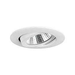 Recessed LED spot set BB03, IP20, round, 230V, 6W 3000K 640lm 38°, swivelling 30°, dimmable, white