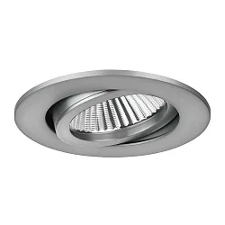 Recessed LED spot set BB03, IP20, round, 230V, 6W 3000K 640lm 38°, swivelling 30°, dimmable, matt nickel