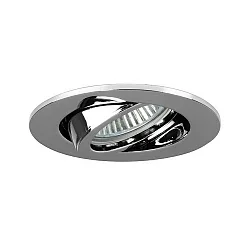 Recessed LED spot set BB18 dim2warm incl. converter, IP20, round, 230V, 6W 1800-3000K 460lm 38°, swivelling 30°, chrome