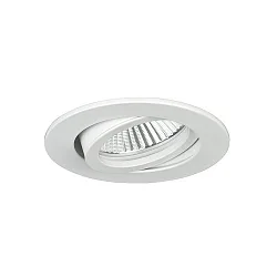 Recessed LED spot set BB18 dim2warm incl. converter, IP20, round, 230V, 6W 1800-3000K 460lm 38°, swivelling 30°, white